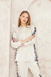 Sepia - Contemporary Short Shirt with Floral Prints and Matching Trousers